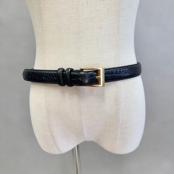 Lauren Ralph Lauren Logo Reversible Black Leather Belt Size Large/X Large - Picture 1 of 14